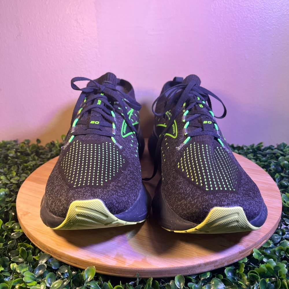 🔥 BROOKS GLYCERIN STEALTHFIT 20 BLACK NEON MENS SHOES SZ 12.5 MED(D) 1103841D092 - Picture 3 of 9